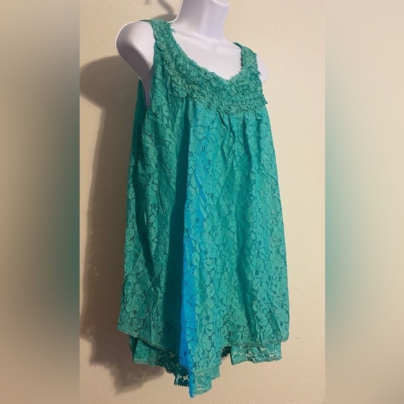 ✨NEW✨ mint green lace tunic length top - Picture 3 of 6